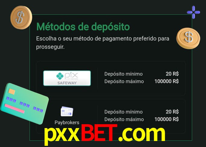 O cassino pxxbet.com oferece uma grande variedade de métodos de pagamento